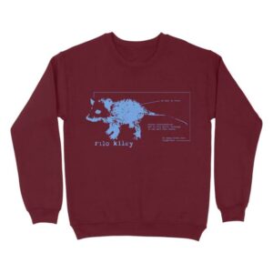 Rilo Kiley Merch Store Schematic Possum Crewneck Garnet