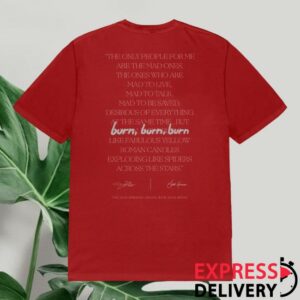 Jack Kerouac Store Merch The Burn, Burn, Burn Red Tee