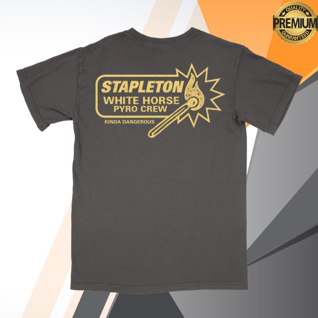 Chris Stapleton Store Merch White Horse Pyro Crew Pepper Tee Chris Stapleton Store Merch White Horse Pyro Crew Pepper Tee