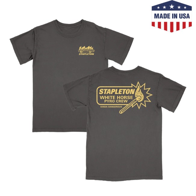 Chris Stapleton Store Merch White Horse Pyro Crew Pepper Tee Chris Stapleton Store Merch White Horse Pyro Crew Pepper Tee