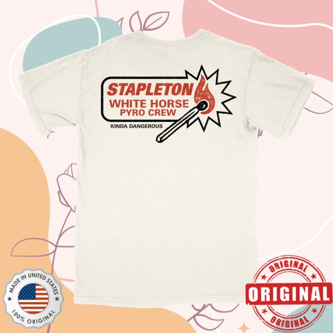 Chris Stapleton Store Merch White Horse Pyro Crew Ivory Tee Chris Stapleton Store Merch White Horse Pyro Crew Ivory Tee