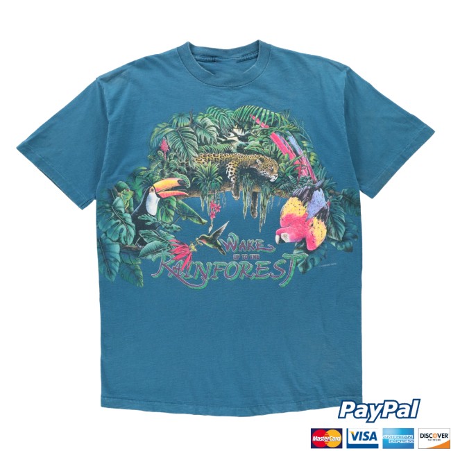 Vintage Sole Store Merch Habitat Double Sided Wake Up To The Rainforest Teal Single Stitch T-Shirt Vintage Sole Store Merch Habitat Double Sided Wake Up To The Rainforest Teal Single Stitch T-Shirt