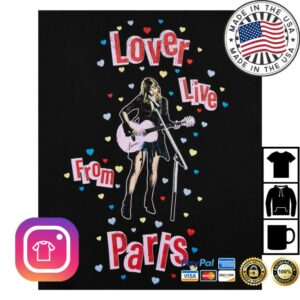 Taylor Swift Store Merch Lover Live From Paris Black Hoodie