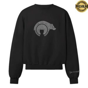 Joni Mitchell Merch Store Sparkling Bear Rhinestone Crewneck