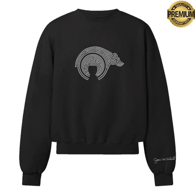Joni Mitchell Merch Store Sparkling Bear Rhinestone Crewneck Joni Mitchell Merch Store Sparkling Bear Rhinestone Crewneck