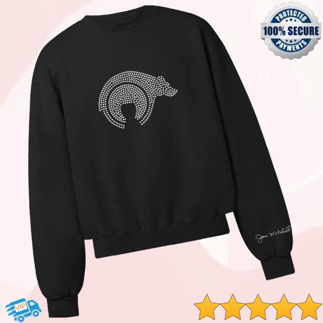 Joni Mitchell Merch Store Sparkling Bear Rhinestone Crewneck Joni Mitchell Merch Store Sparkling Bear Rhinestone Crewneck