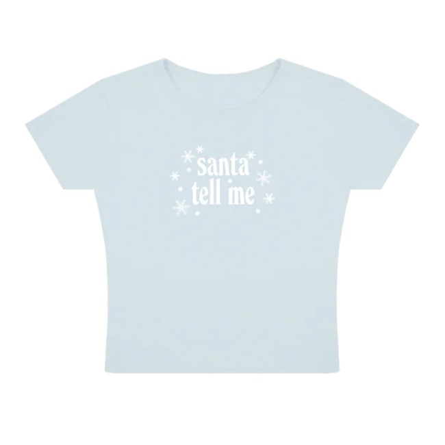 Ariana Grande Store Merch Santa Tell Me Baby T-Shirt Ariana Grande Store Merch Santa Tell Me Baby T-Shirt