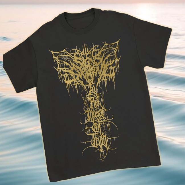 Signs Of The Swarm Store Merch Gold Foil ‘To Rid Myself Of Truth’ Logo Combo Shirt Signs Of The Swarm Store Merch Gold Foil ‘To Rid Myself Of Truth’ Logo Combo Shirt