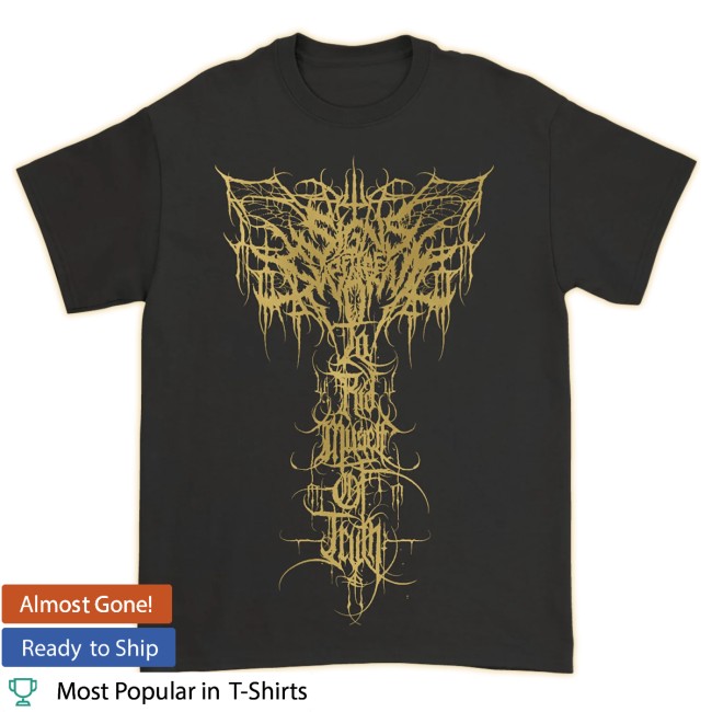 Signs Of The Swarm Store Merch Gold Foil ‘To Rid Myself Of Truth’ Logo Combo Shirt Signs Of The Swarm Store Merch Gold Foil ‘To Rid Myself Of Truth’ Logo Combo Shirt