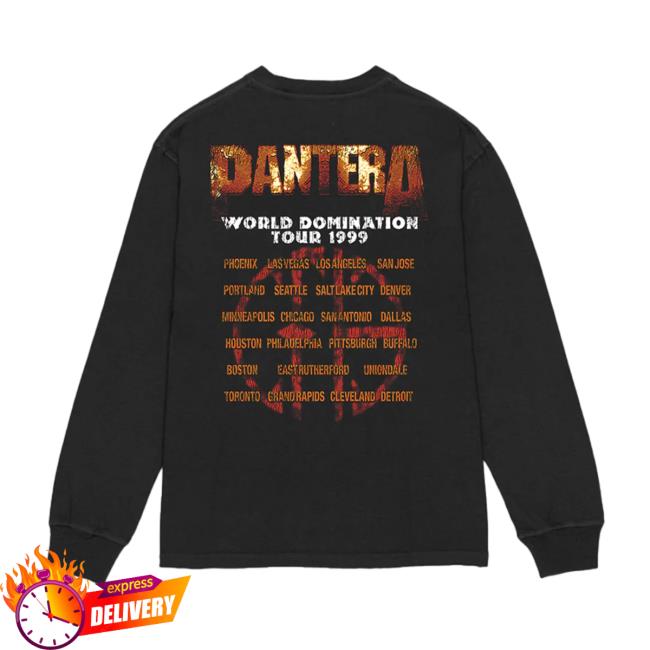 Pantera Merch Store World Domination Tour 1999 Long Sleeve Pantera Merch Store World Domination Tour 1999 Long Sleeve