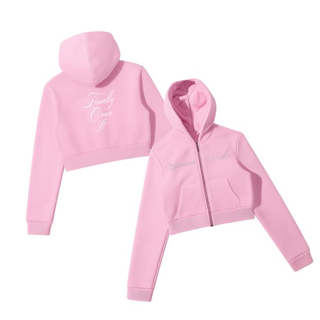 Summer Walker Merch Store Finally Over It Zip Hoodie Pink Summer Walker Merch Store Finally Over It Zip Hoodie Pink