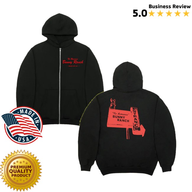 Hello Merch Store Youth Lagoon Bunny Ranch Zip-Up Hoodie Hello Merch Store Youth Lagoon Bunny Ranch Zip-Up Hoodie