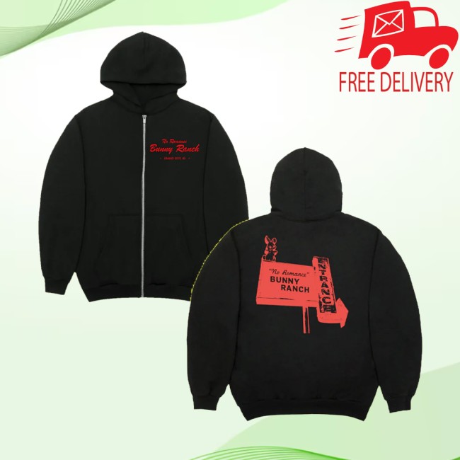 Hello Merch Store Youth Lagoon Bunny Ranch Zip-Up Hoodie Hello Merch Store Youth Lagoon Bunny Ranch Zip-Up Hoodie