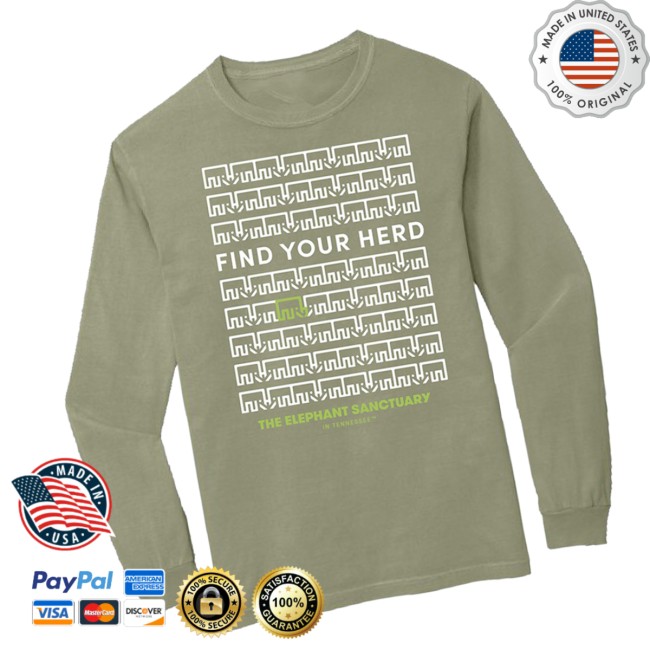 Elephants Store Merch Find Your Herd Long Sleeved T-Shirt Elephants Store Merch Find Your Herd Long Sleeved T-Shirt