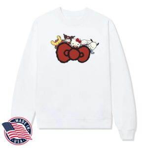 Antisocialsocialclub Merch Store Anti Social Social Club X Hello Kitty And Friends Big Bow Crewneck White