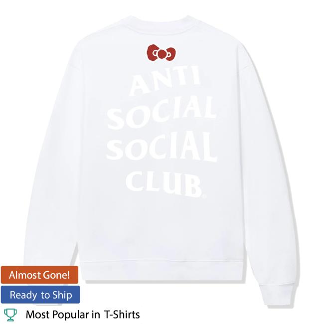 Antisocialsocialclub Merch Store Anti Social Social Club X Hello Kitty And Friends Big Bow Crewneck White Antisocialsocialclub Merch Store Anti Social Social Club X Hello Kitty And Friends Big Bow Crewneck White