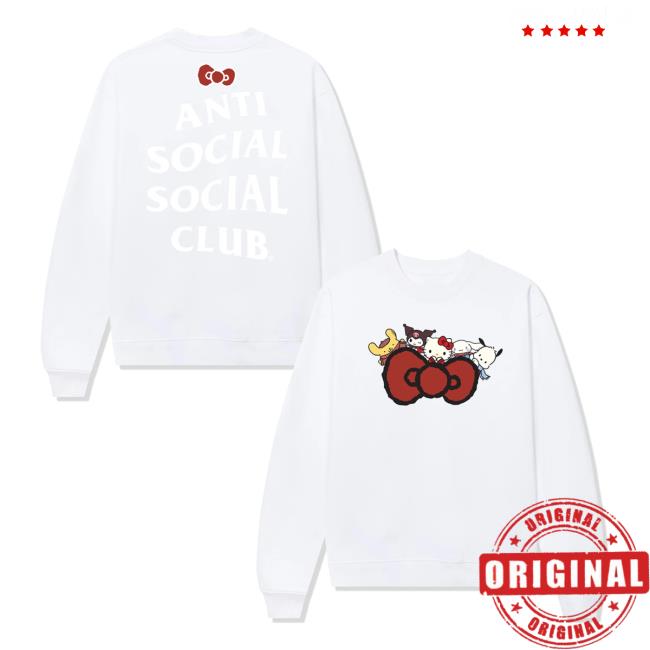 Antisocialsocialclub Merch Store Anti Social Social Club X Hello Kitty And Friends Big Bow Crewneck White Antisocialsocialclub Merch Store Anti Social Social Club X Hello Kitty And Friends Big Bow Crewneck White