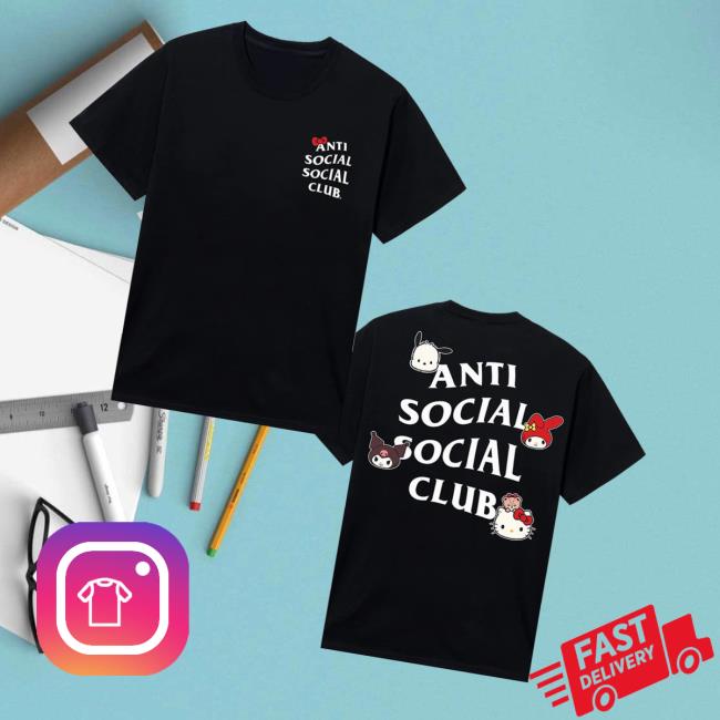Sanrio Merch Store Anti Social Social Club X Hello Kitty And Friends Tee Sanrio Merch Store Anti Social Social Club X Hello Kitty And Friends Tee