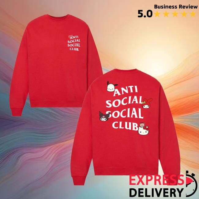 Sanrio Merch Store Anti Social Social Club X Hello Kitty And Friends Crewneck Sanrio Merch Store Anti Social Social Club X Hello Kitty And Friends Crewneck