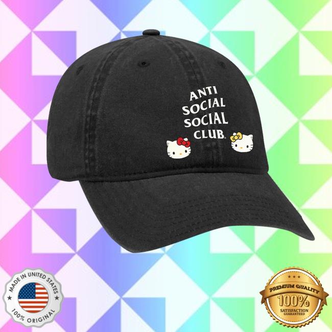 Sanrio Merch Store Anti Social Social Club X Hello Kitty Dad Cap Sanrio Merch Store Anti Social Social Club X Hello Kitty Dad Cap
