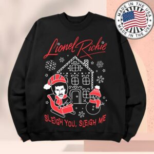 Lionel Richie Merch Store Lionel Richie Sleigh You Sleigh Me Crewneck Black