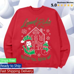 Lionel Richie Merch Store Lionel Richie Sleigh You Sleigh Me Crewneck Red
