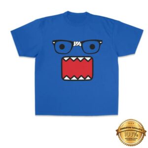 Domokun Merch Store Blue Nerd Glasses Tee