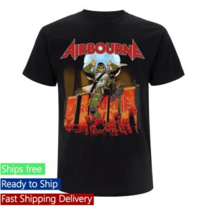 Airbourne Store Merch Scorch Incoming Summer Tour 25 Black Tee