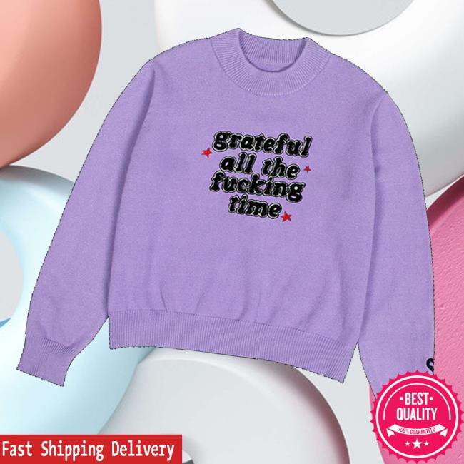 Olivia Rodrigo Merch Store Grateful All The Fucking Time Knit Sweater Olivia Rodrigo Merch Store Grateful All The Fucking Time Knit Sweater