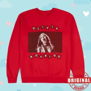 Olivia Rodrigo Store Merch All-American Red Photo Crewneck