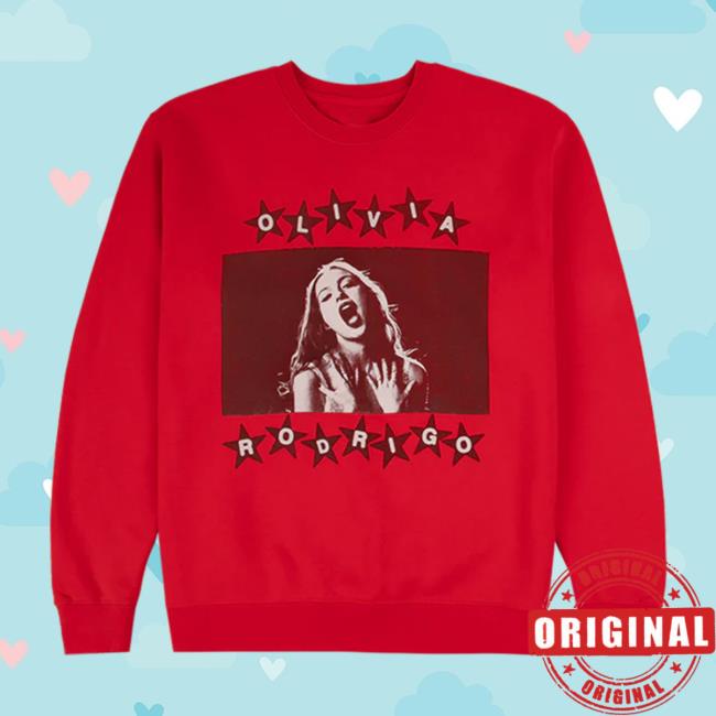 Olivia Rodrigo Merch Store All American Red Photo Crewneck 2 kenny Olivia Rodrigo Merch Store All American Red Photo Crewneck 1