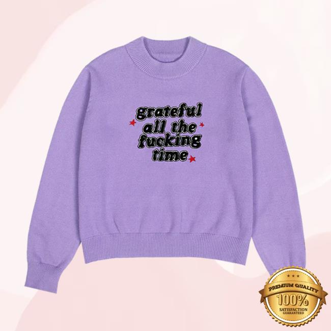 Olivia Rodrigo Store Merch Grateful All The Fucking Time Knit Sweater Olivia Rodrigo Store Merch Grateful All The Fucking Time Knit Sweater