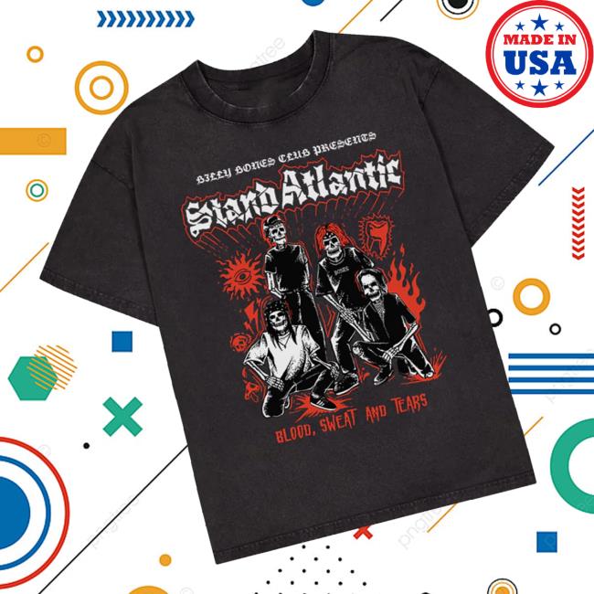 Billy Bones Club Merch Store Stand Atlantic X Bones Band Tee Washed Black Billy Bones Club Merch Store Stand Atlantic X Bones Band Tee Washed Black
