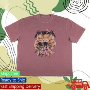 Metallica Merch Store Women’s Burning Flower Oversized T-Shirt