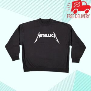 Metallica Merch Store Women’s Logo Oversized Crewneck Sweatshirt