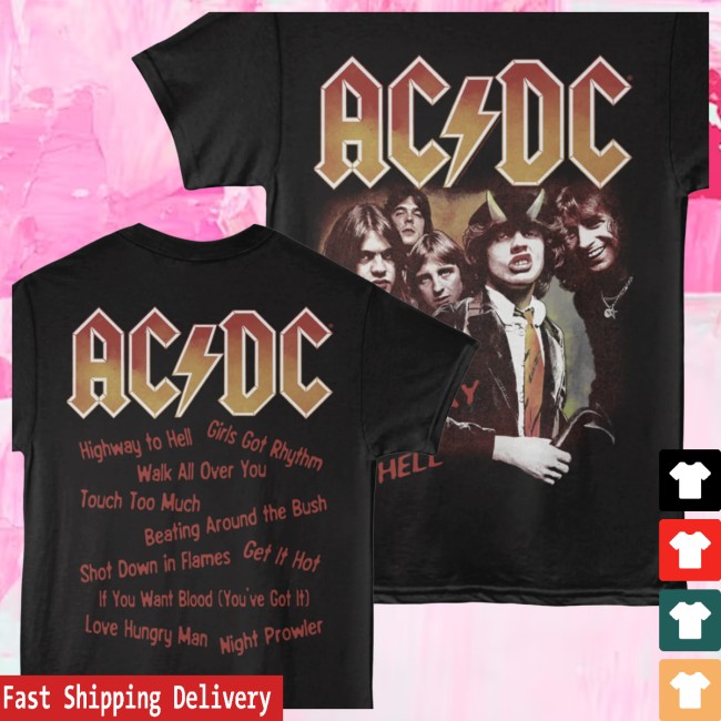 Acdc Store Merch Highway To Hell Track List T-Shirt Acdc Store Merch Highway To Hell Track List T-Shirt