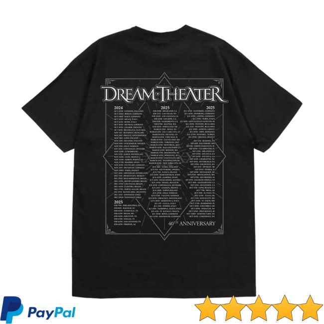 Dream Theater Store Merch 40Th Anniversary Logo Tour Tee Dream Theater Store Merch 40Th Anniversary Logo Tour Tee