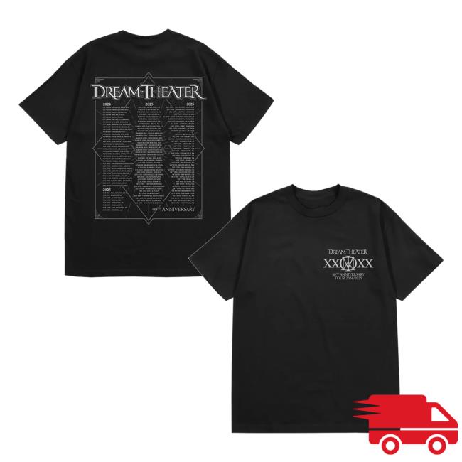 Dream Theater Store Merch 40Th Anniversary Logo Tour Tee Dream Theater Store Merch 40Th Anniversary Logo Tour Tee