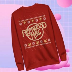 Fleetwood Mac Official Store Merch Knit Print Holiday Crewneck