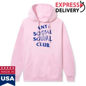 Antisocialsocialclub Merch Store Assc X Everton Fc The Toffees Hoodie Light Pink