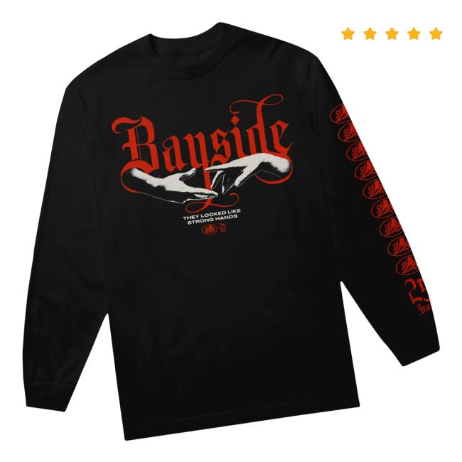 Bayside Merch Store Strong Hands Black Long Sleeve Bayside Merch Store Strong Hands Black Long Sleeve
