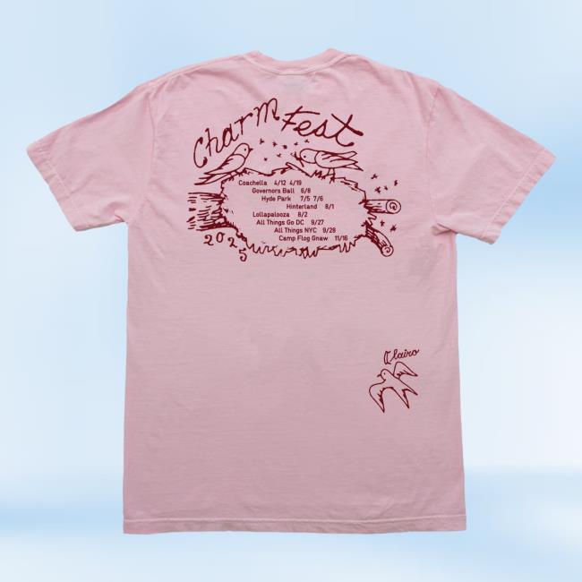 Clairo Store Merch Charm Fest Tee Clairo Store Merch Charm Fest Tee