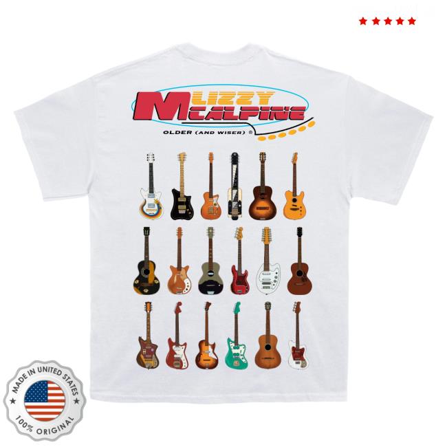 Lizzy Mcalpine Merch Store Older And Wiser Guitar Tee White Lizzy Mcalpine Merch Store Older And Wiser Guitar Tee White