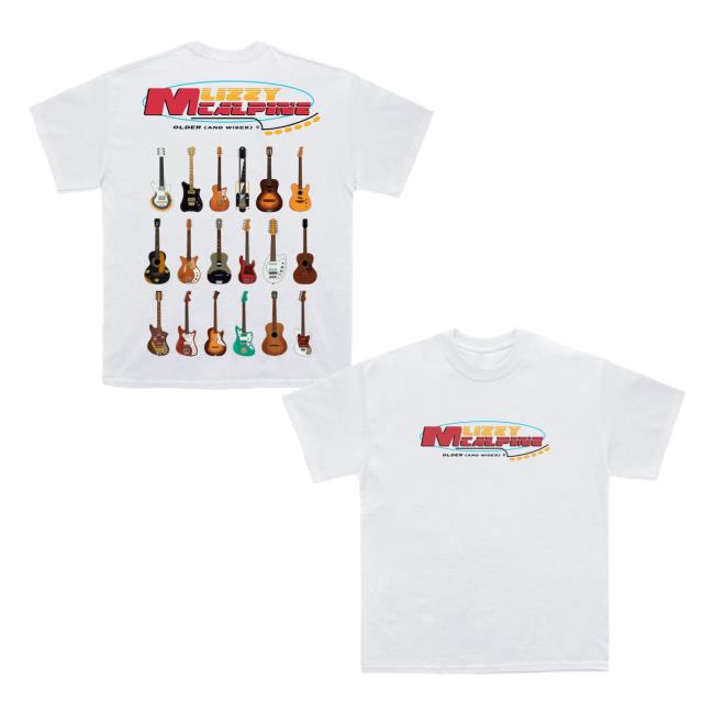 Lizzy Mcalpine Merch Store Older And Wiser Guitar Tee White Lizzy Mcalpine Merch Store Older And Wiser Guitar Tee White
