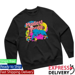 Modest Mouse Store Merch Puppy Pile Black Crewneck