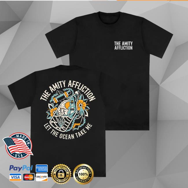 The Amity Affliction Store Merch Ocean Bottle Black T-Shirt The Amity Affliction Store Merch Ocean Bottle Black T-Shirt