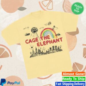 Cage The Elephant Store Merch Cage The Elephant Yellow Doodle Tee