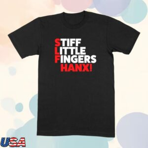 Stiff Little Fingers Merch Store Hanx Black T-Shirt