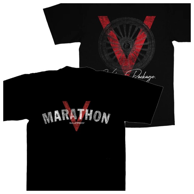 Themarathonclothing Store Merch Marathon V For Victory Package Black T-Shirt Themarathonclothing Store Merch Marathon V For Victory Package Black T-Shirt