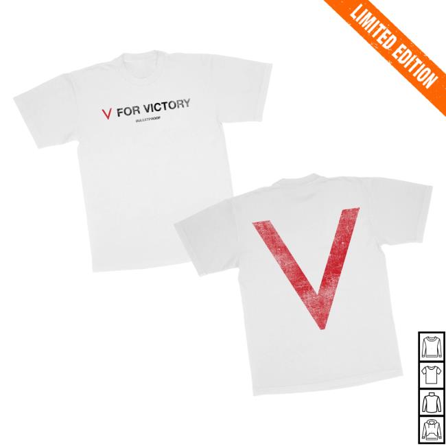 The Marathon Clothing Merch Store Marathon V For Victory Bulletproof T-Shirt White The Marathon Clothing Merch Store Marathon V For Victory Bulletproof T-Shirt White